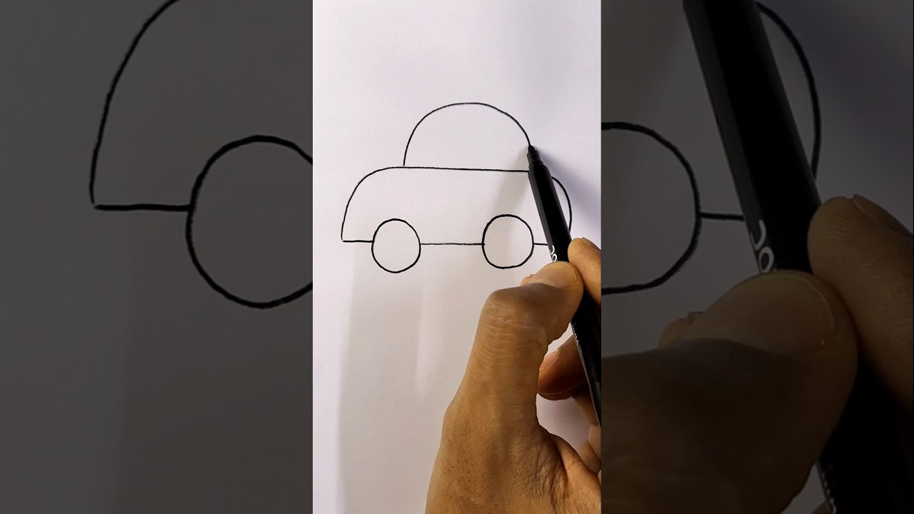 How to Draw Car 🚗 easy for kids #shorts #ytshorts #diy #diydrawing #kidsart #kids #art #car