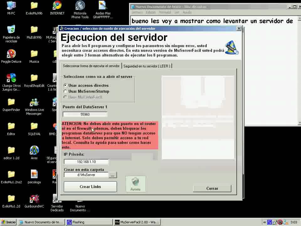 Como crear server de mu