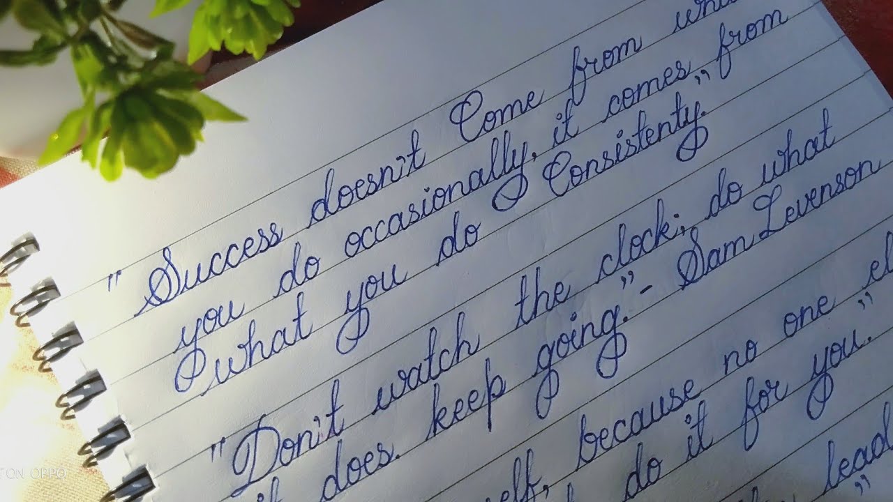 Motivational and inspirational quotes calligraphy in English | handwriting practice | A V writings