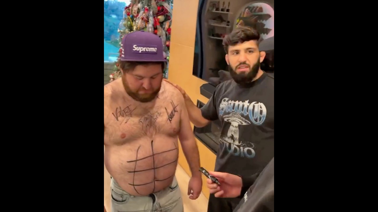 Arman Tsarukyan gets his new friend a 1 minute six pack 