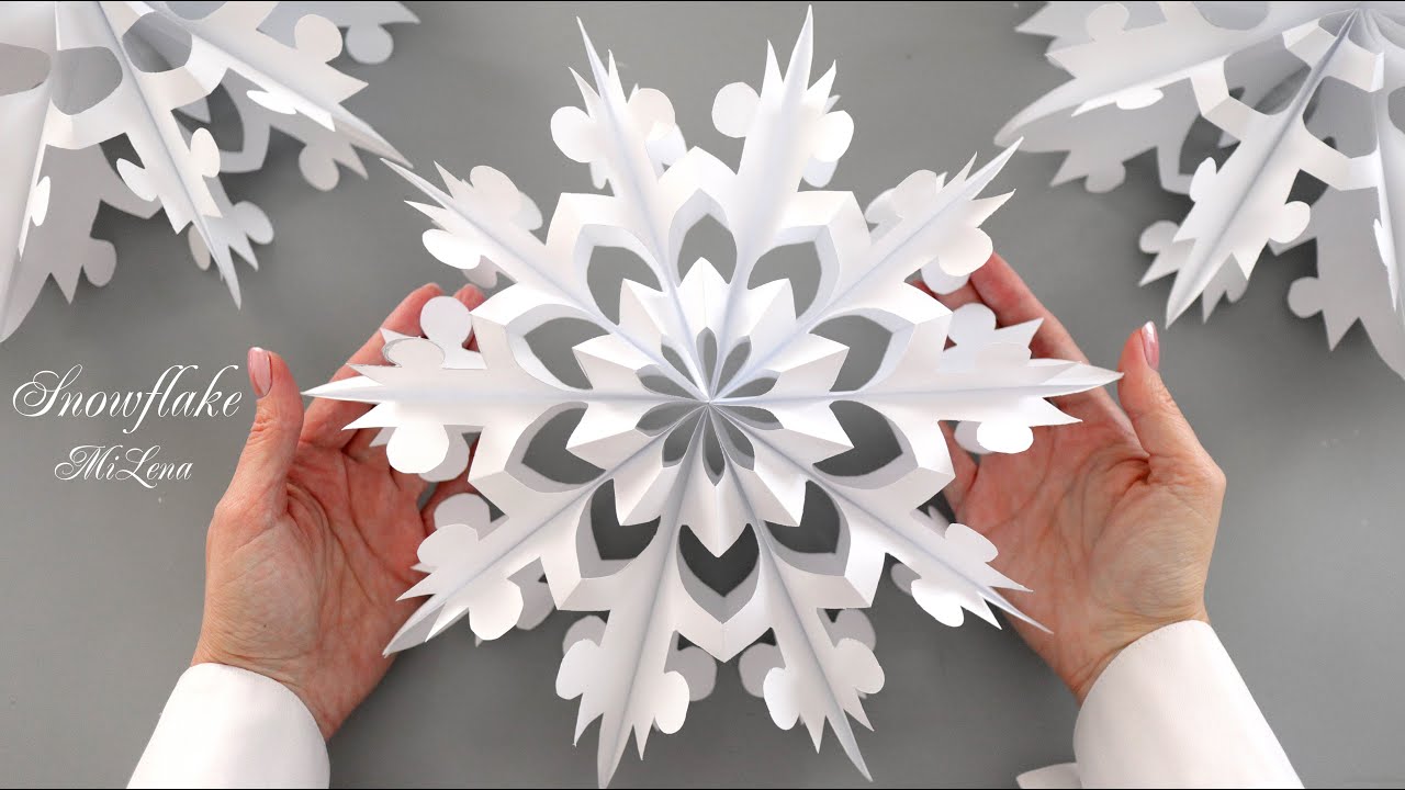 БОЛЬШАЯ ОБЪЕМНАЯ СНЕЖИНКА ИЗ БУМАГИ ❄️ 3D PAPER SNOWFLAKE ❄️