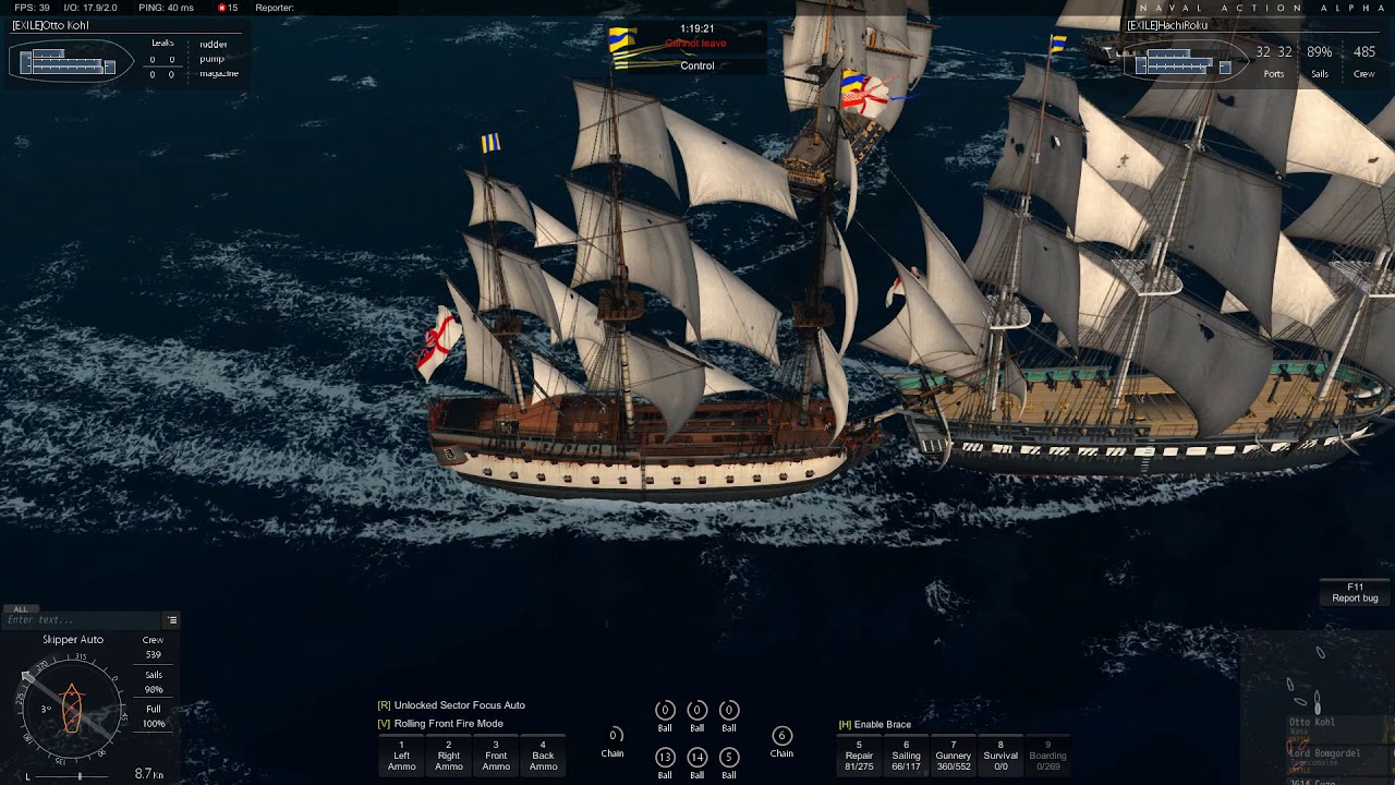 Naval Action - GB vs SWE 10v11.