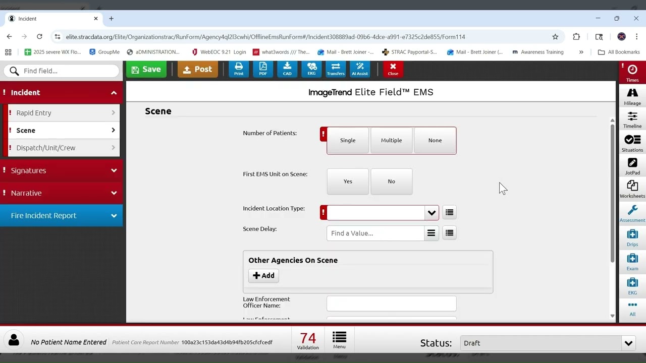 STRAC's ImageTrend PCR Basics | Form Layout, Navigation, and Documentation Tools