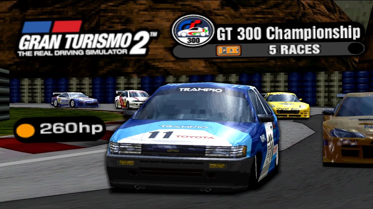 Beating JGTC GT300 Cars with 260hp AE86 (Gran Turismo 2)
