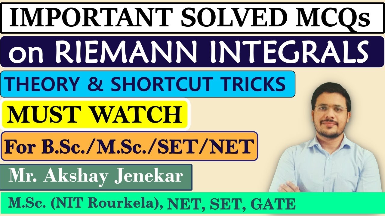Solved MCQ on Riemann Integrals | Mathematical Analysis | BSc Mathematics | NET, SET Exam