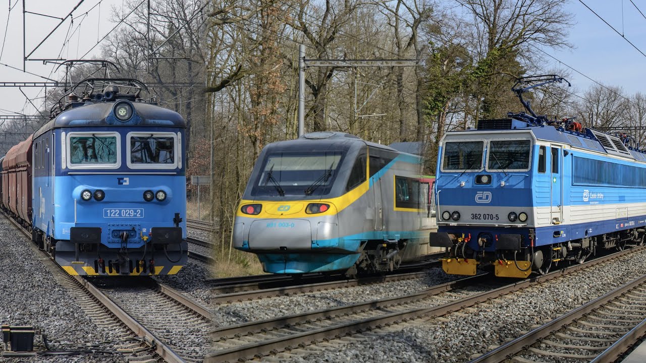 Trainspotting (CZ) - Rail traffic through Praha Klánovice stop (4K)