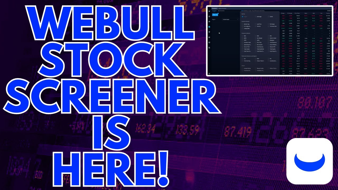 НАЙДИТЕ ВЫИГРЫШНЫЕ АКЦИИ И ОПЦИОНЫ С ПОМОЩЬЮ WEBULL STOCK SCREENER И OPTIONS SCREENER