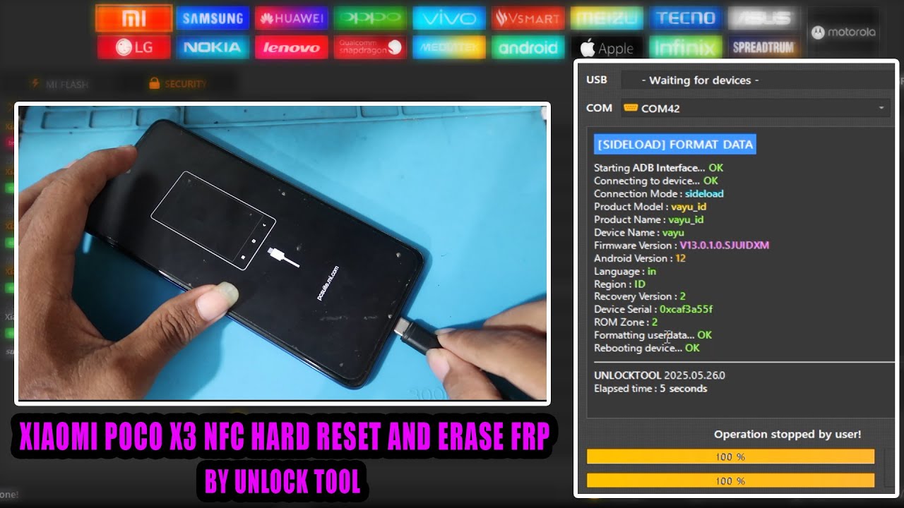 XIAOMI POCO X3 PRO NFC HARD RESET AND ERASE FRP BY UNLOCK TOOL