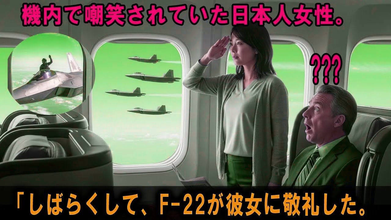 高度10,000m、日本人女性が侮辱されていた時、一機のF22戦闘機が突如接近。そのパイロットの行動に、客室の全員が息を呑んだ。#感動実話 #AIストーリー