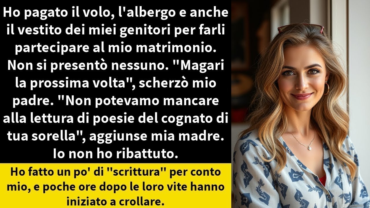 Ho pagato il volo, l'albergo e anche il vestito dei miei genitori per farli partecipare al mio