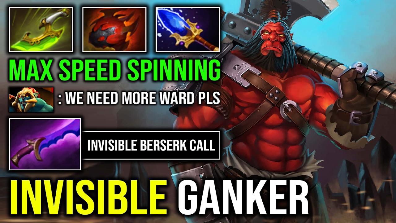WTF Invisible Berserker Call Shadow Blade Axe Max Armor 1 Shot Culling Blade Deleted Offlane Dota 2