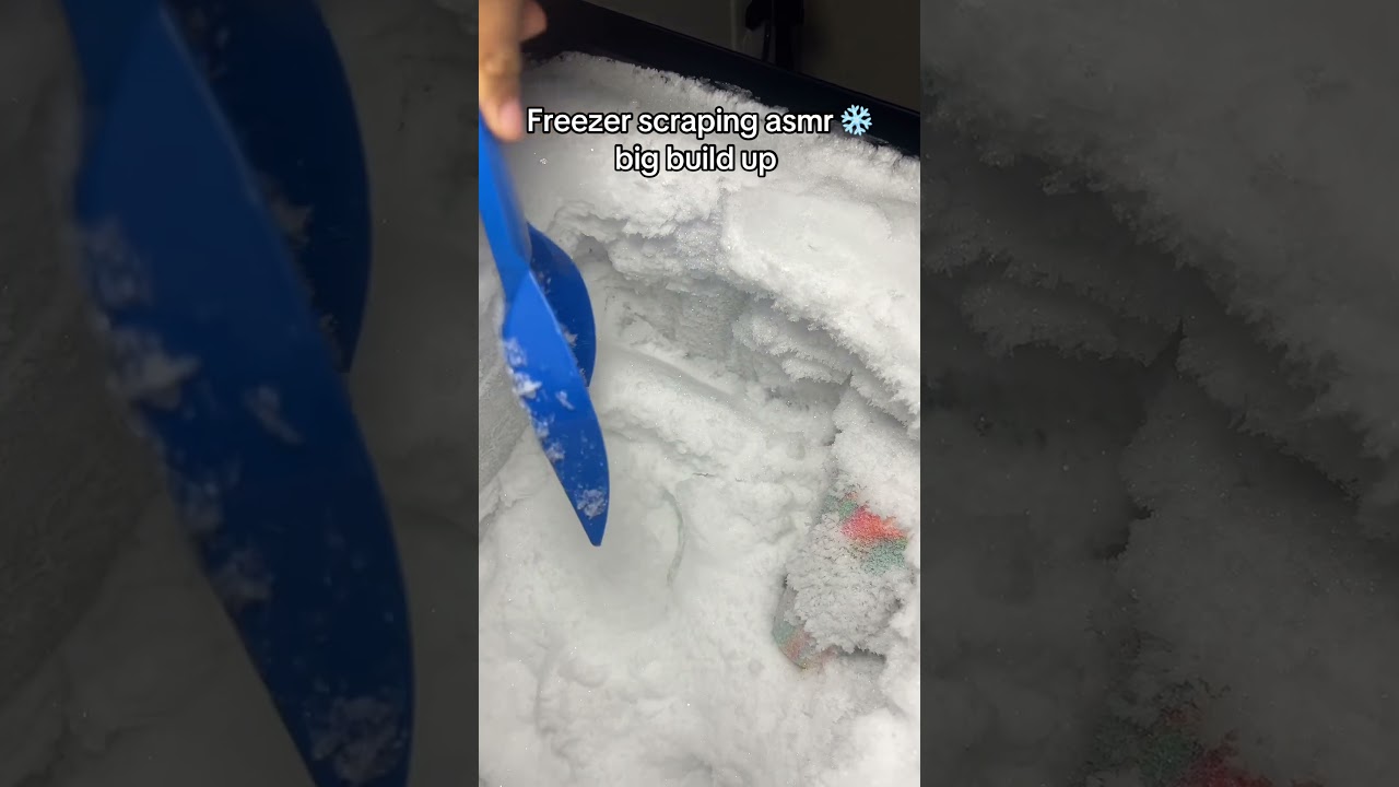 GIANT BUILD UP! Freezer scraping asmr