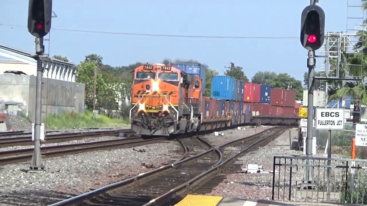 BNSF Empty Stack Train With DPU's Westbound