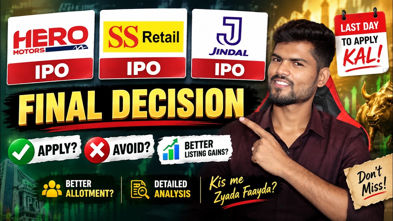 3 IPOs ka FINAL DECISION 🔥 Hero Motors vs SS Retail vs Jindal IPO | Apply or Avoid? 🤔