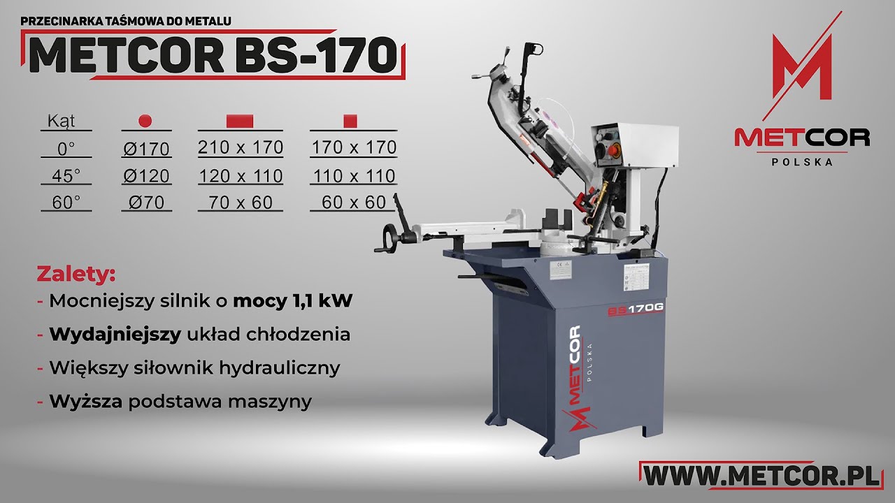 Przecinarka taśmowa do metalu BS170G Metcor | Band cutting machine | Bandschneidemaschine für Metall