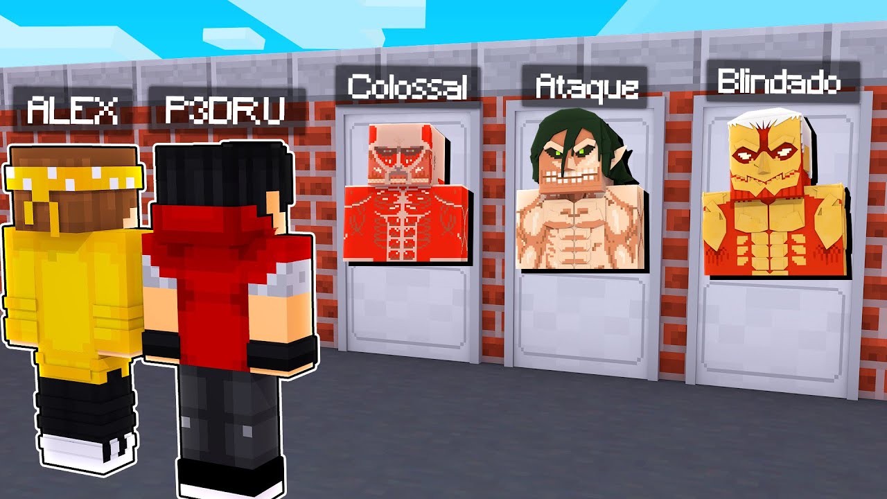 NÃO ESCOLHA A PORTA ERRADA DOS TITÃS DE ATTACK ON TITAN NO MINECRAFT! ‹‹ P3DRU ››