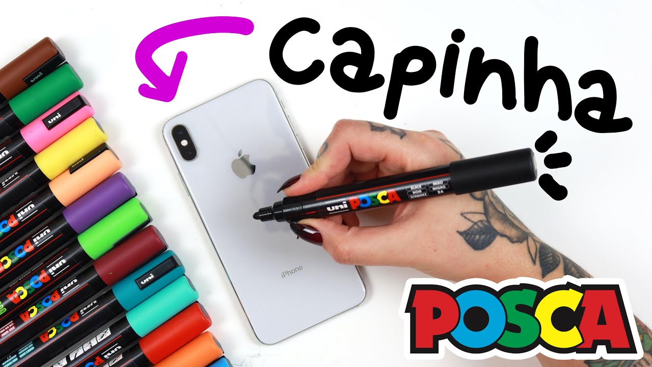 FIZ UMA CAPINHA DE CELULAR COM CANETA POSCA - SERÁ QUE FICOU BOM?