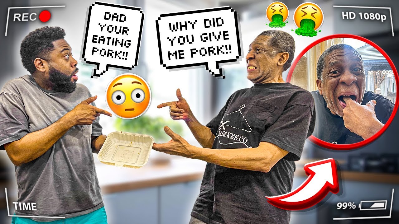 I GAVE MY RASTAFARIAN JAMAICAN DAD PORK TO EAT FOR THE FIRST TIME * GONE WRONG*
