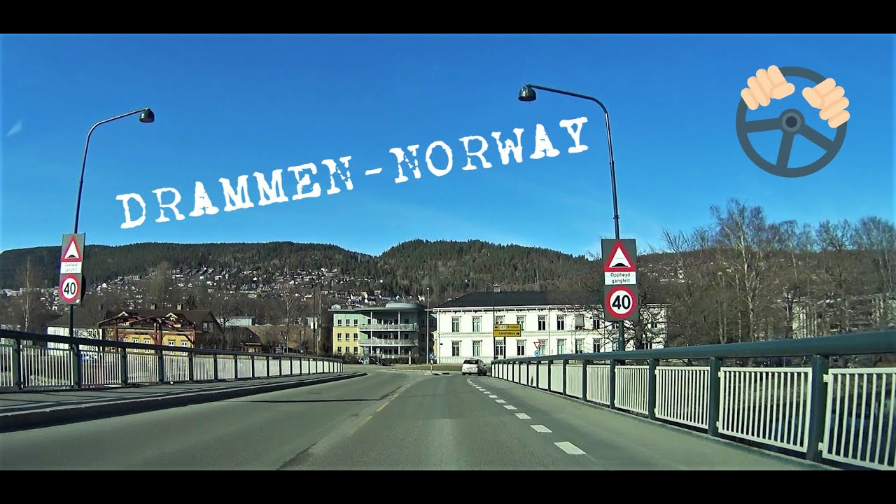 Kjører i DRAMMEN - fra STRØMSØ/DANVIK til KROKSTADELVA #drammen #norge #driving
