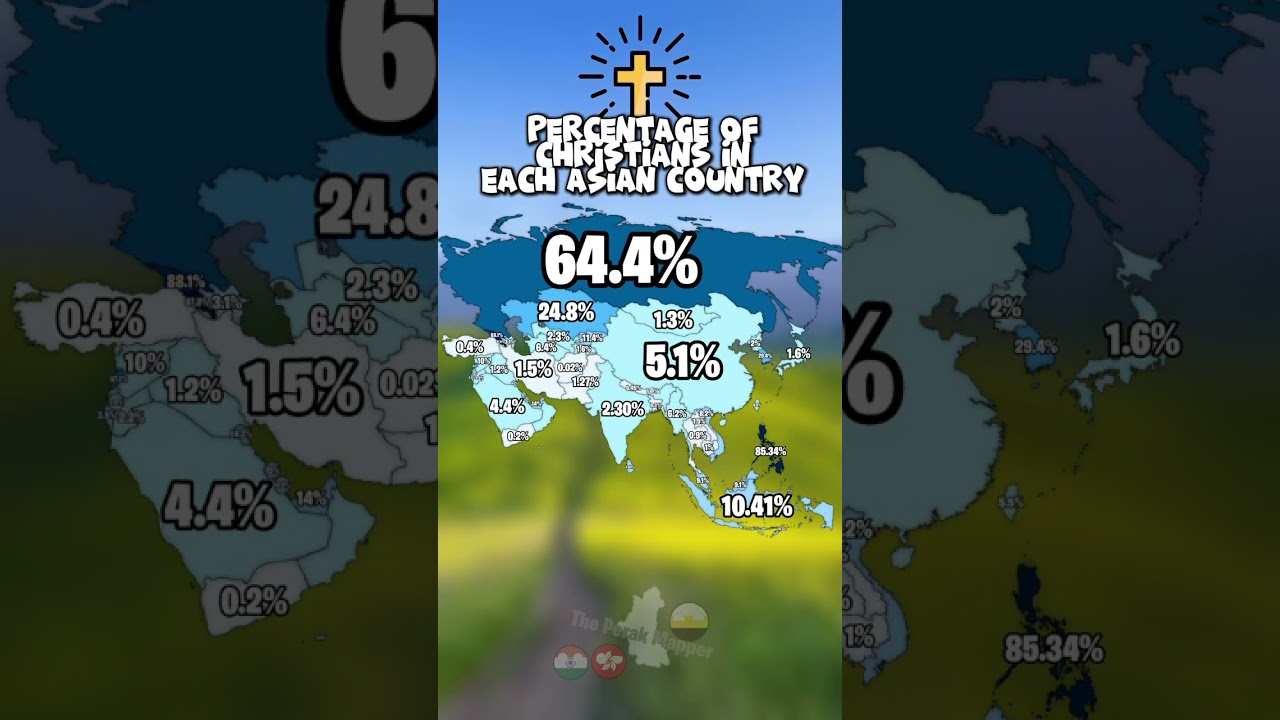 Percentage of Christians in each Asian country #mapping #mapper #geography #history #shorts #europe