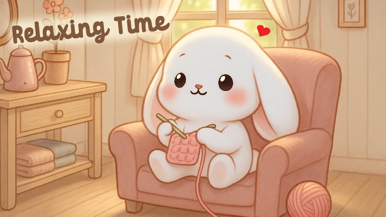 Relaxing Time Lofi 🎧🐰 4 Hour Happy Lofi Bunny 🐇 Cute Lofi 🎵 cute & relaxing music 🍩 [Lofi Hip Hop]