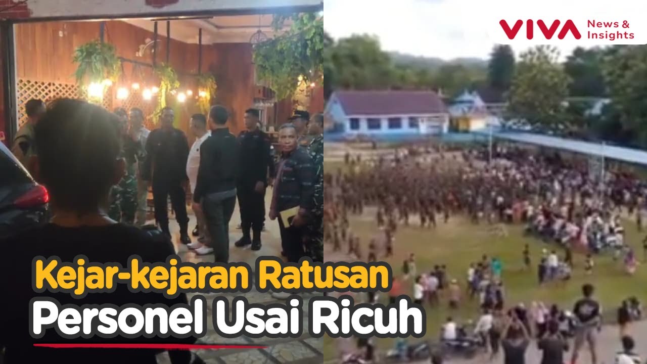 Pertandingan Bola Ricuh, TNI & Brimob Terlibat Bentrok