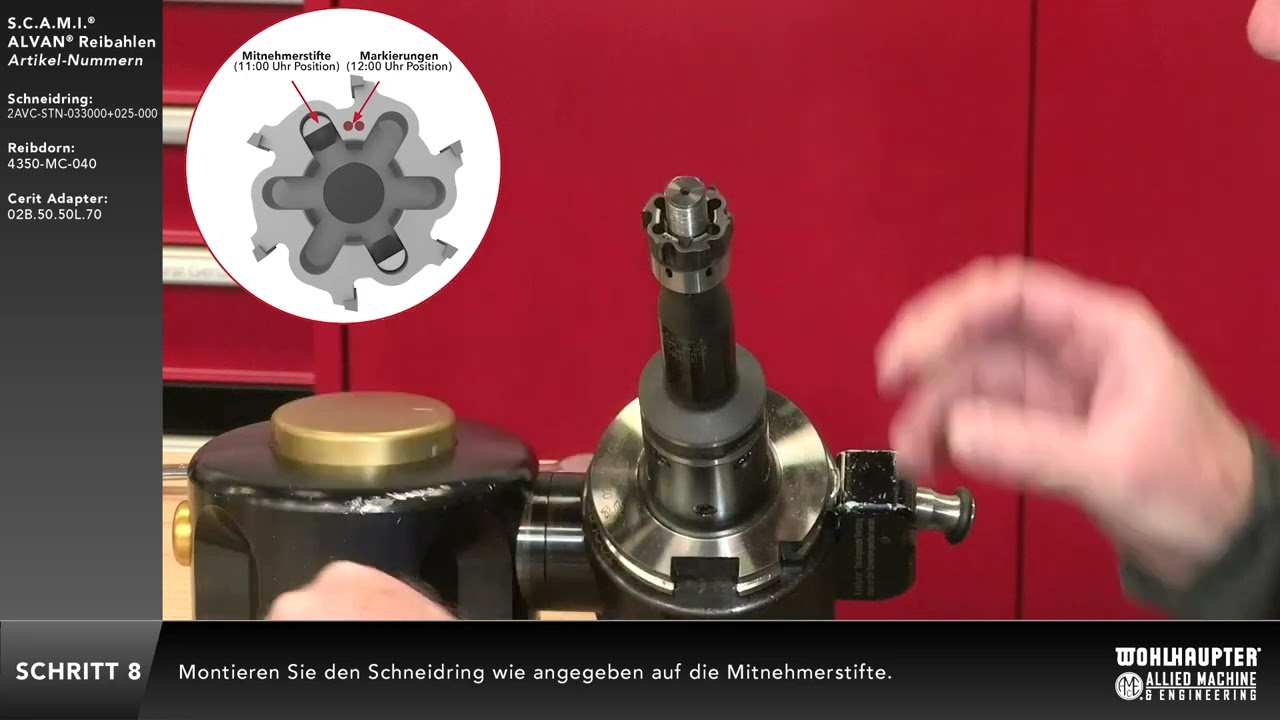 Einstellen von ALVAN Reibahlen mit Schneidring