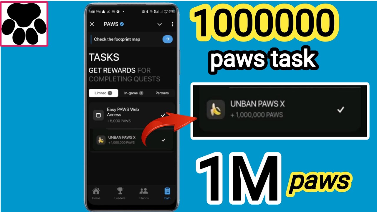 How to complete Paws 1M task/1000000 paws token 🔥