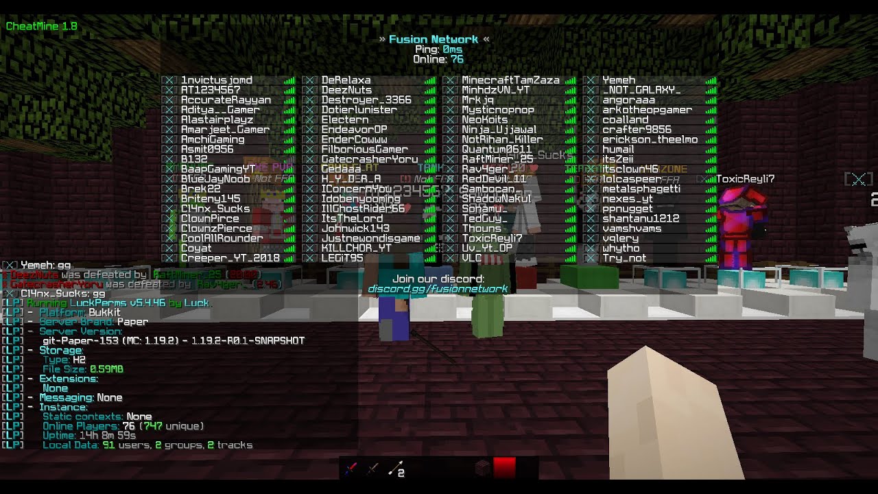 Fusion-network.xyz Server Griefing