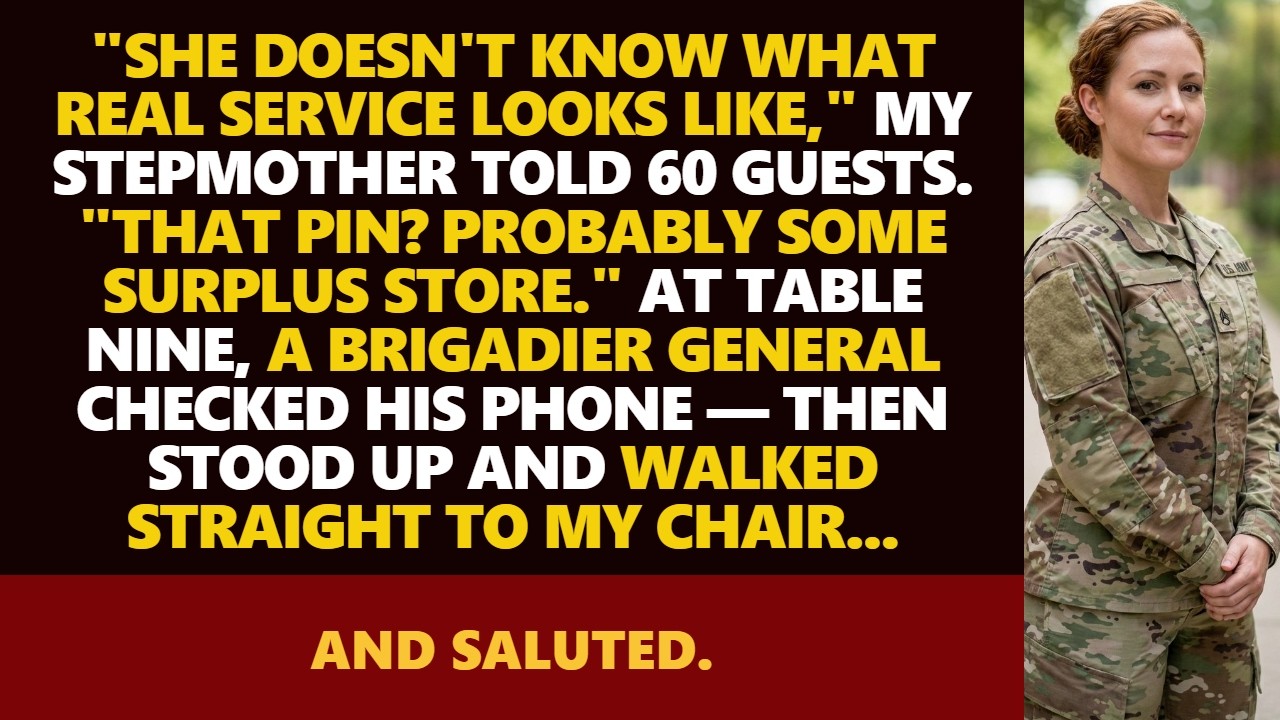 My Stepmother Grabbed the Mic and Called Me a Failure Then a General Saluted Me in Front of 60 Guest