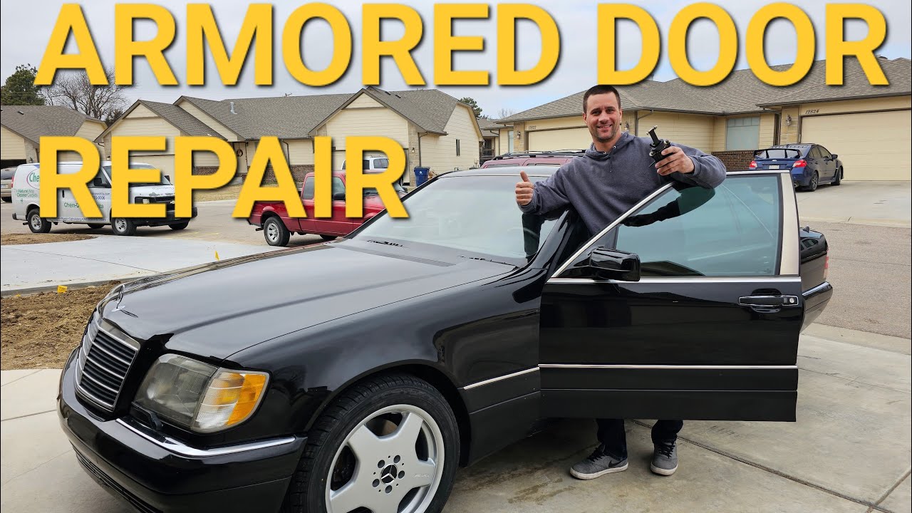 My ARMORED Mercedes S500 Door Is FALLING Off W140 Door Check Strap Replacement DIY