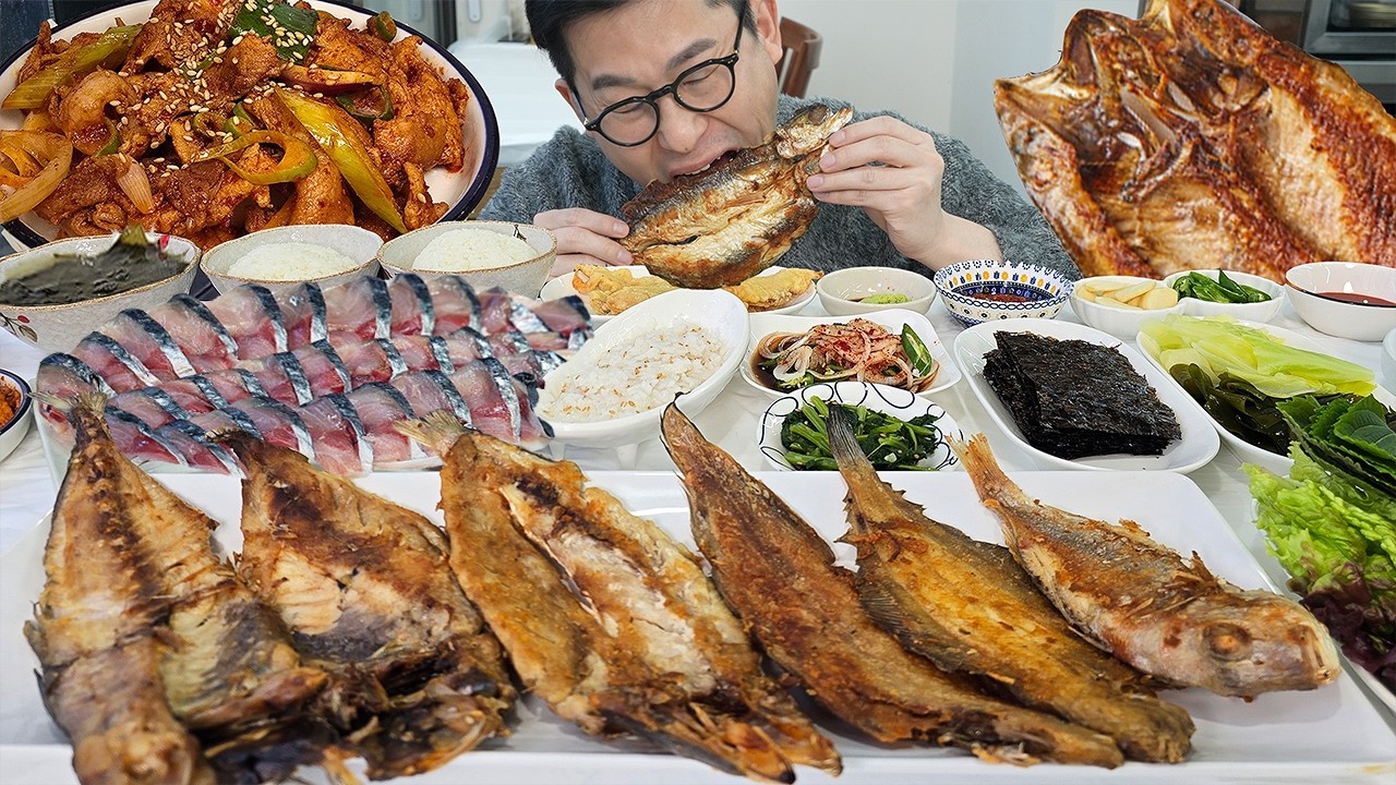 ASMR MUKBANGㅣAssorted Grilled Fish & Sliced Raw MackerelㅣEATING SHOW
