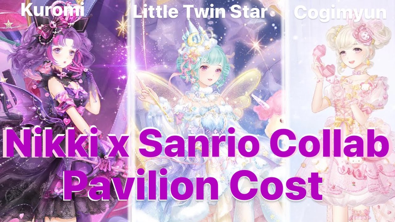 Love Nikki SPOILERS - SANRIO COLLAB 3 Pavilion & Cost ft Kuromi, Little Twin Stars, Cogimyun