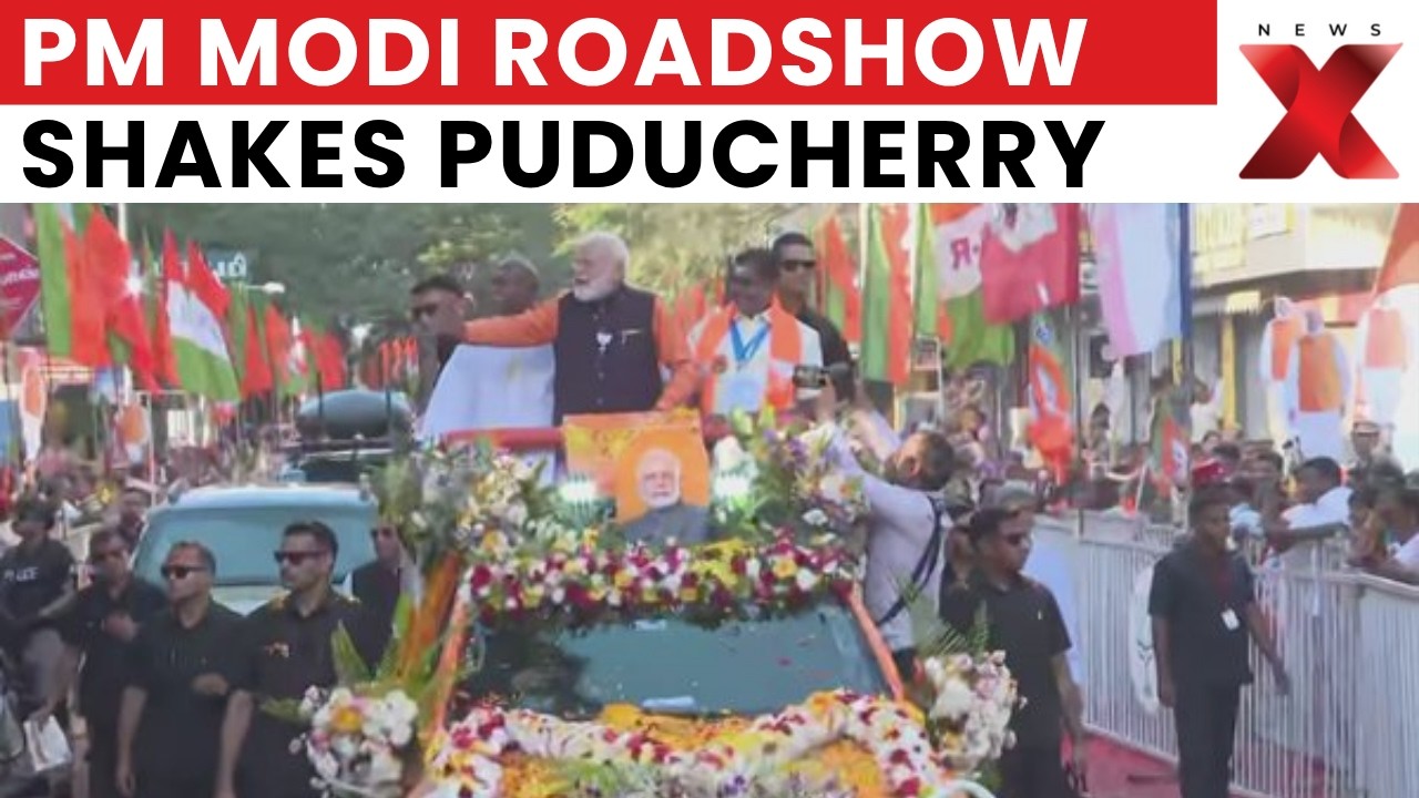 PM Modi&rsquo;s Puducherry Roadshow Draws Huge Crowd | Massive Public Gathering Report
