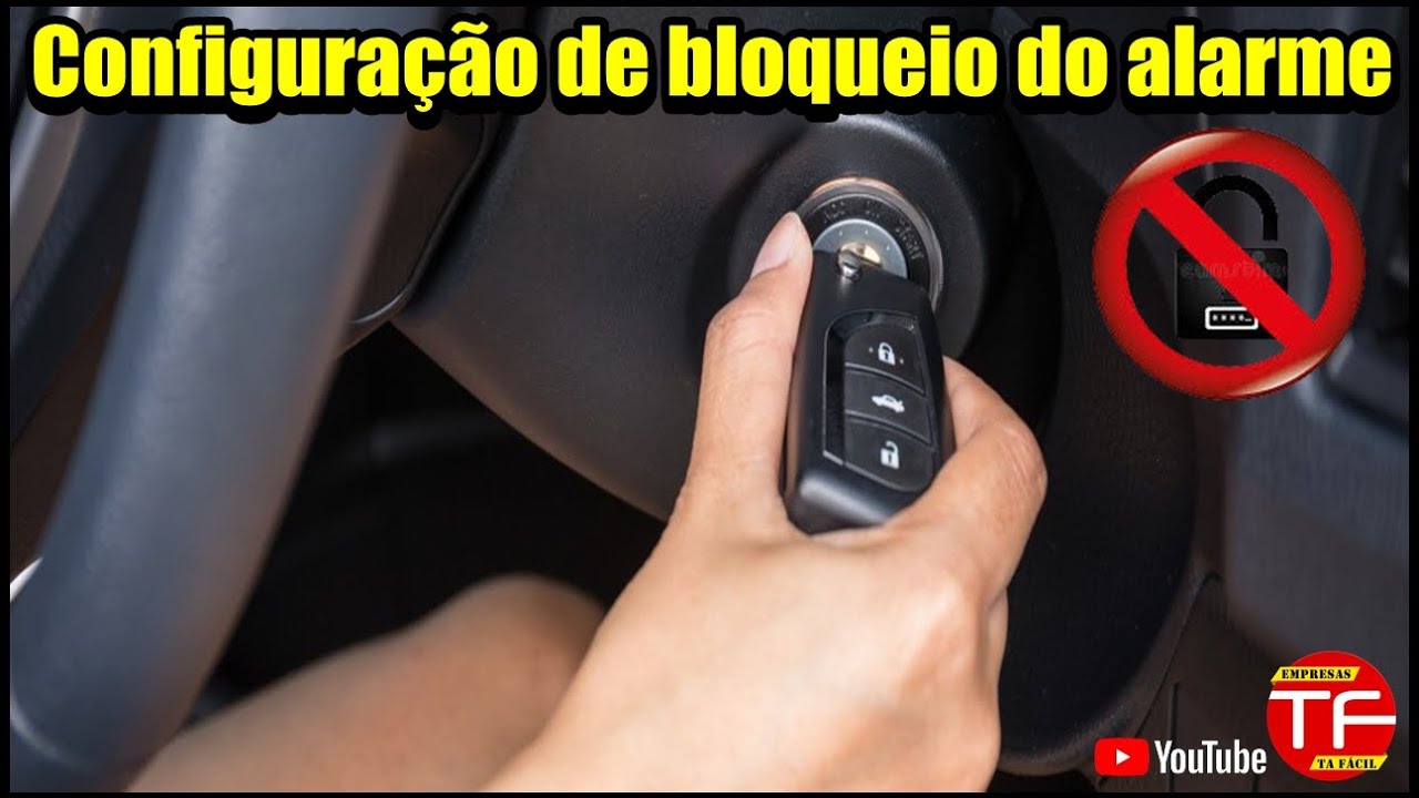 Configuração de bloqueio do alarme no arranque ou na bomba de combustível