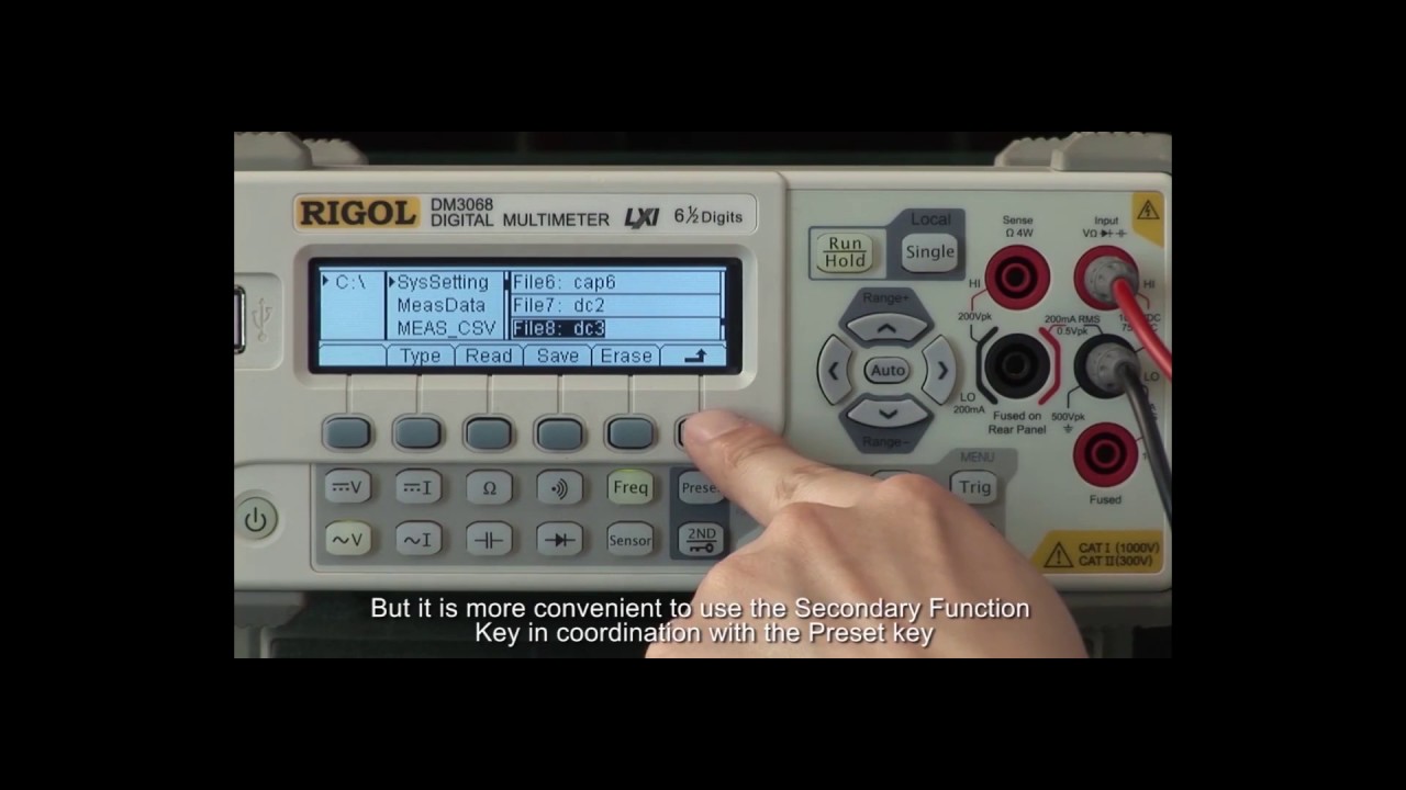 RIGOL Multimeter - Use of 2nd Function Key by Saelig