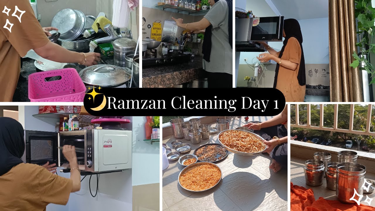Ramadan Prep | Full Kitchen Deep Cleaning Day 1✨🧹| Deep Cleaning + Motivation😊