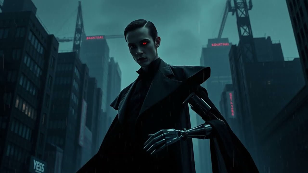 The AI Awakening I Futuristic Cyberpunk Reading📖 Ambience with Rain Sounds🌧️ I Dystopian City🌆