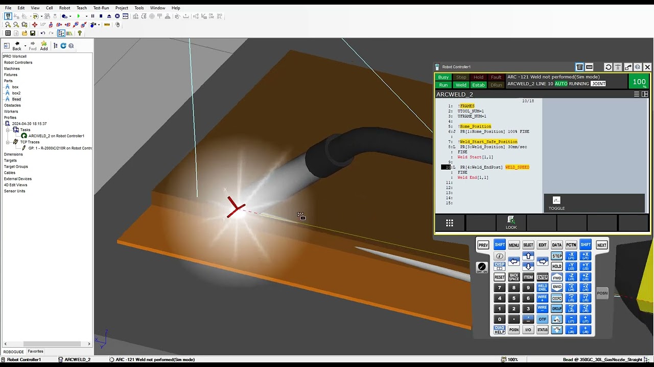 Robotics Basic 1 Fanuc RoboGuide Welding Weld