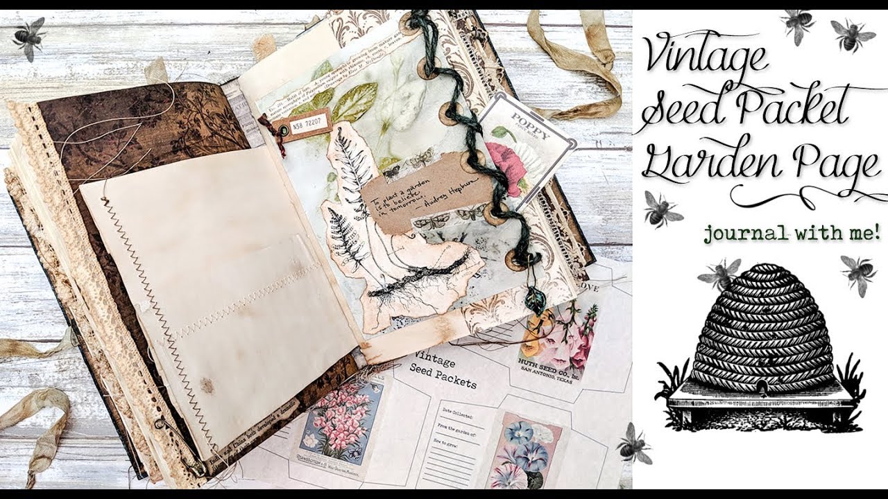 Vintage Seed Packet Garden Page - Journal with me!