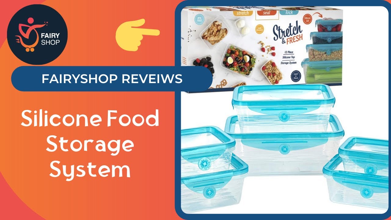 STRETCH and FRESH | Silicone Food Storage System, Airtight for Solid Food, and Leak Proof