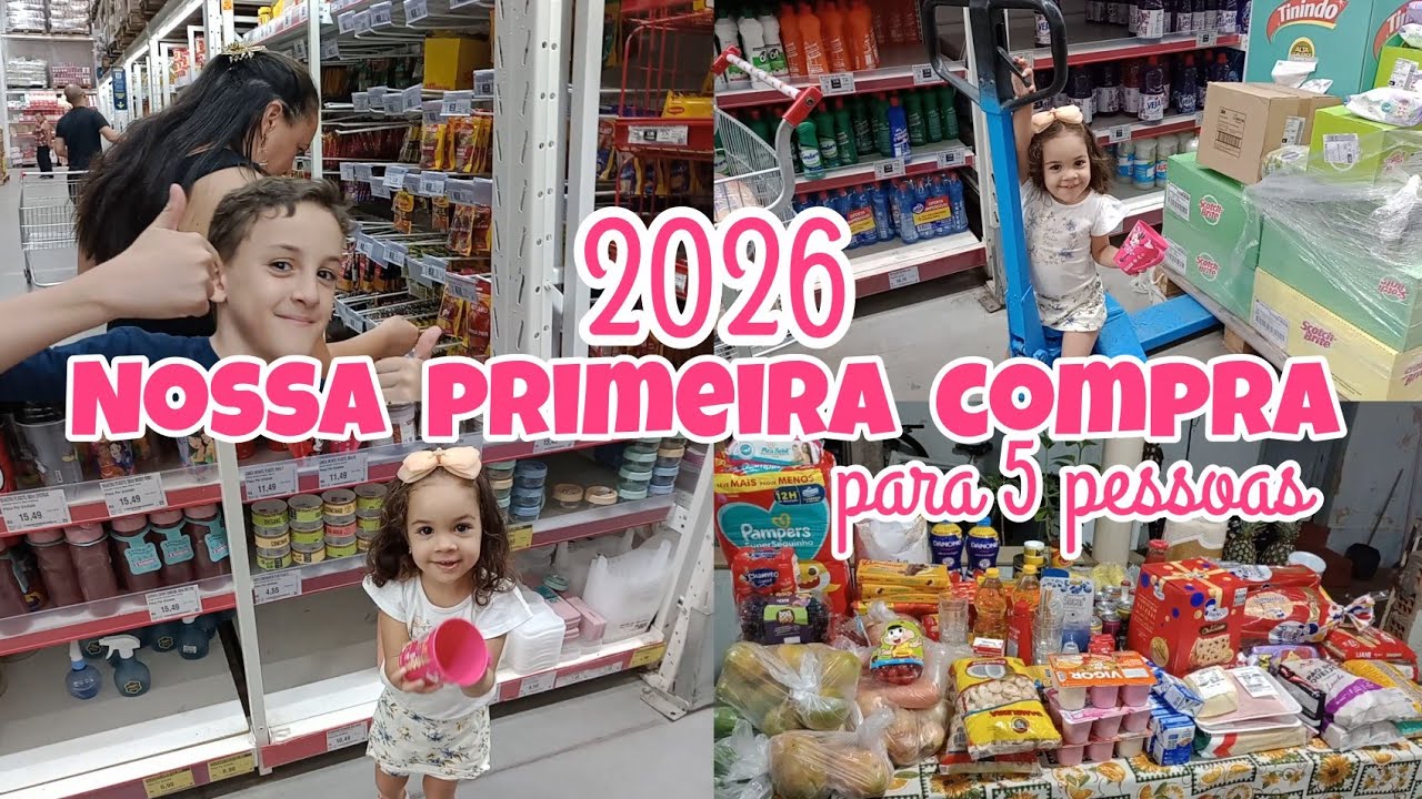 COMPRAS DE SUPERMERCADO NO ASSAÍ PARA 5 PESSOAS ( Deus nos abençoou )