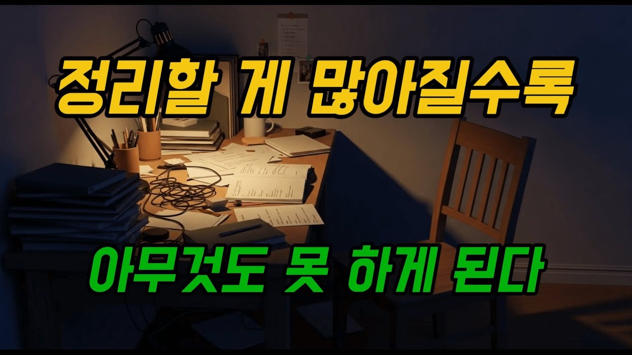 정리해야 할 게 많을수록 아무것도 안 하게 되는 순간