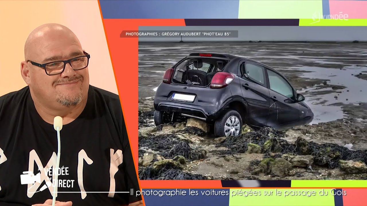 La Vend&eacute;e en Direct : Il photographie les voitures pi&eacute;g&eacute;es sur le passage du Gois