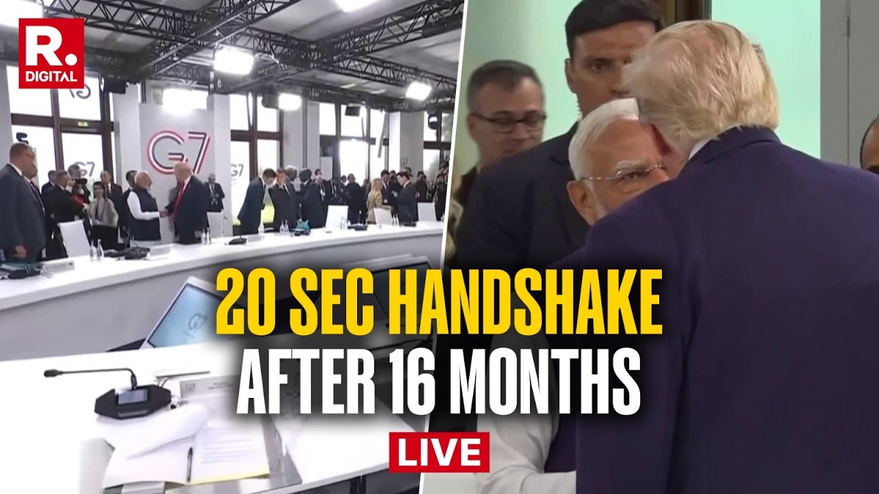 LIVE: PM Modi-Donald Trump Handshake After 16 Months | US-India Relations | France