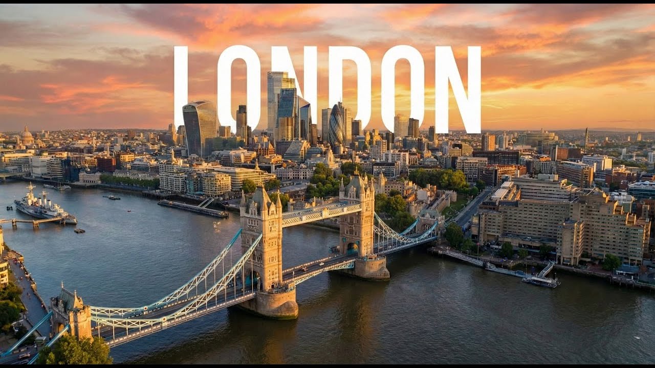 London, England - Tour from Above, in 3D and 4K