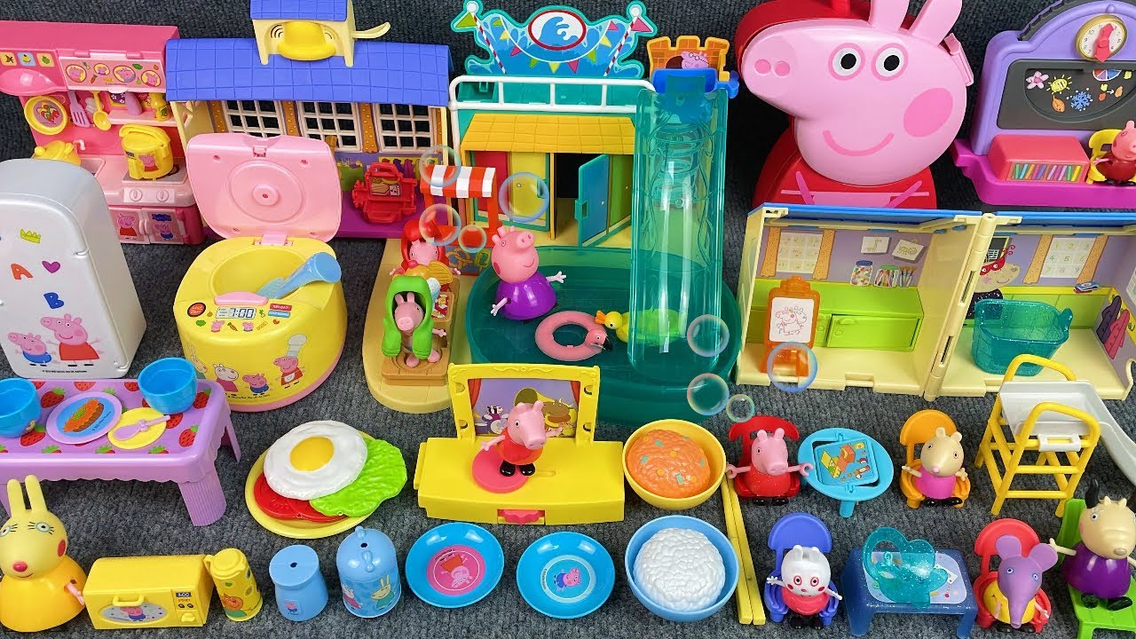 10 Minutes Satisfying with Unboxing Peppa Pig Swimming Pool & Playground Toys Review | ASMR 