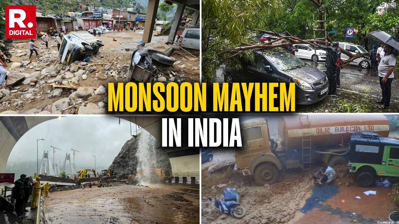 Monsoon Mayhem: Heavy Rainfall in India Causes Floods, Landslides and Waterlogging