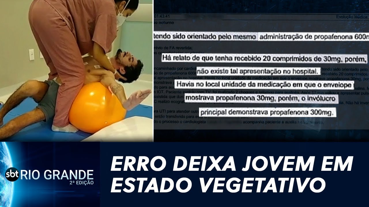 Superdosagem de medicamento deixa jovem em estado vegetativo - SBT Rio Grande 2ª edição - 30/08/2022