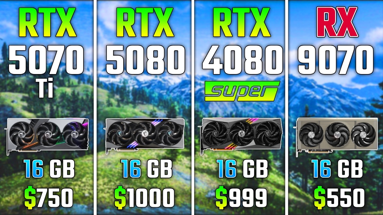 RTX 5070 Ti vs RTX 5080 vs RTX 4080 SUPER vs RX 9070 | Test in 7 Games